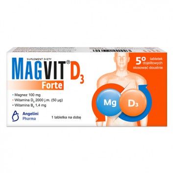 Magvit Forte D3, 50 tabletek - obrazek 1 - Apteka internetowa Melissa