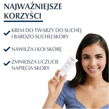 Eucerin UreaRepair Krem do twarzy z 5% Mocznikiem do skóry suchej i bardzo suchej, 50 ml, cena, opinie, stosowanie - obrazek 6 - Apteka internetowa Melissa