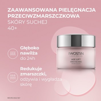 Iwostin Age Lift Krem na noc do cery suchej 40+, 50 ml, cena, opinie, stosowanie - obrazek 2 - Apteka internetowa Melissa