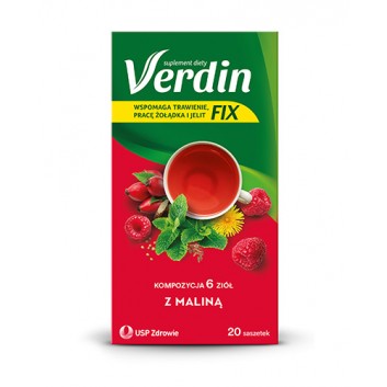 Verdin Fix z Maliną, 20 saszetek, cena, opinie, skład - obrazek 1 - Apteka internetowa Melissa