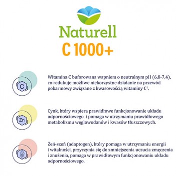 Naturell C 1000+, 30 kapsułek, cena, opinie, stosowanie - obrazek 4 - Apteka internetowa Melissa