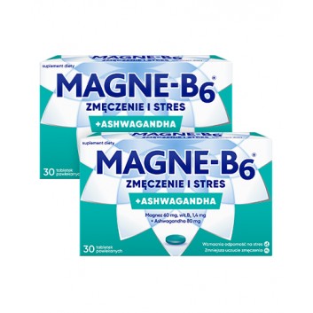 Magne-B6 Zmęczenie i stres, Magnez i ashwagandha, 2 x 30 tabletek - obrazek 1 - Apteka internetowa Melissa