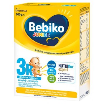 Bebiko Junior 3R Nutriflor Expert z kleikiem ryżowym powyżej 1. roku życia, 600 g - obrazek 1 - Apteka internetowa Melissa
