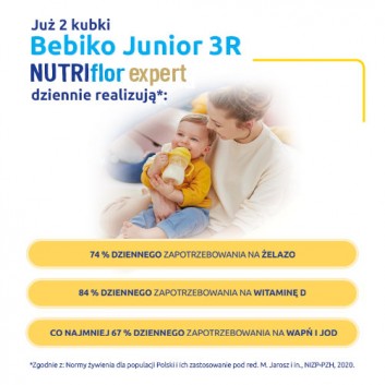 Bebiko Junior 3R Nutriflor Expert z kleikiem ryżowym powyżej 1. roku życia, 600 g - obrazek 4 - Apteka internetowa Melissa
