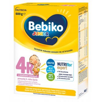 Bebiko Junior 4R NutriFlor Expert z kleikiem ryżowym powyżej 2. roku życia, 600 g - obrazek 1 - Apteka internetowa Melissa
