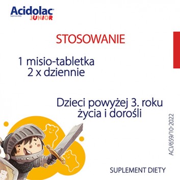 ACIDOLAC JUNIOR Misio tabletki o smaku truskawkowym 3 x 20 tabletek - obrazek 6 - Apteka internetowa Melissa