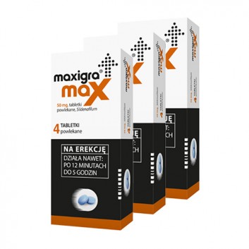 Maxigra Max 50 mg 3 x 4 tabletki - obrazek 1 - Apteka internetowa Melissa