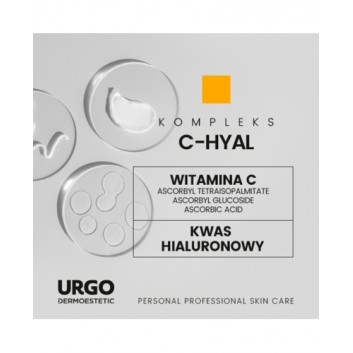 Urgo Dermoestetic C-Vitalize Rewitalizująco-Rozświetlający Zestaw Zabiegowy C-HYAL Korundowy Peeling aktywujący, 50 ml + Ampułka z serum, 4 x 1 ml + Maska do twarzy szyi i dekoltu, 4 x 2,5 ml - obrazek 3