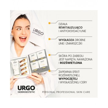 Urgo Dermoestetic C-Vitalize Rewitalizująco-Rozświetlający Zestaw Zabiegowy C-HYAL Korundowy Peeling aktywujący, 50 ml + Ampułka z serum, 4 x 1 ml + Maska do twarzy szyi i dekoltu, 4 x 2,5 ml - obrazek 5