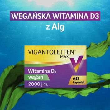 Vigantoletten MAX Vegan, witamina D, 60 kapsułek - obrazek 2 - Apteka internetowa Melissa