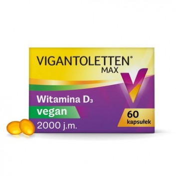 Vigantoletten MAX Vegan, witamina D, 60 kapsułek - obrazek 1 - Apteka internetowa Melissa
