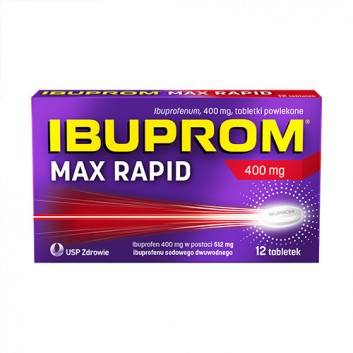 Ibuprom Max Rapid, 12 tabletek - obrazek 1 - Apteka internetowa Melissa