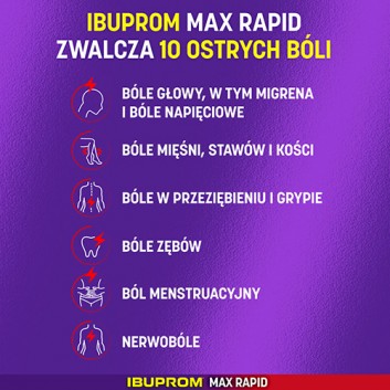 Ibuprom Max Rapid, 12 tabletek - obrazek 2 - Apteka internetowa Melissa