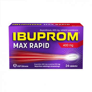 Ibuprom Max Rapid, 24 tabletki - obrazek 1 - Apteka internetowa Melissa