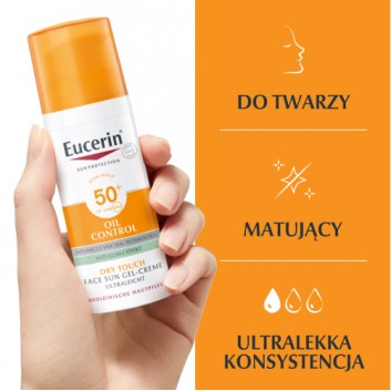 Eucerin Sun Oil Control SPF 50+ Dry Skin Żel-Krem ochronny ultralekki, 50 ml - obrazek 4 - Apteka internetowa Melissa
