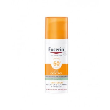 Eucerin Sun Oil Control SPF 50+ Dry Skin Żel-Krem ochronny ultralekki, 50 ml - obrazek 1 - Apteka internetowa Melissa