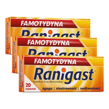 Famotydyna Ranigast, 3 x 20 tabletek - obrazek 1 - Apteka internetowa Melissa