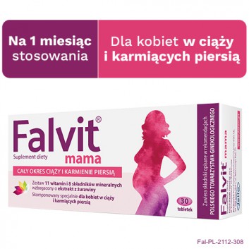 FALVIT MAMA Dla kobiet w ciąży i karmiących, 30 tabletek - obrazek 1 - Apteka internetowa Melissa