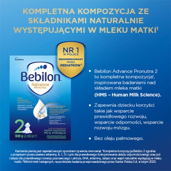 Bebilon 2 Pronutra Advance Mleko następne po 6. miesiącu, 1000 g - obrazek 3 - Apteka internetowa Melissa