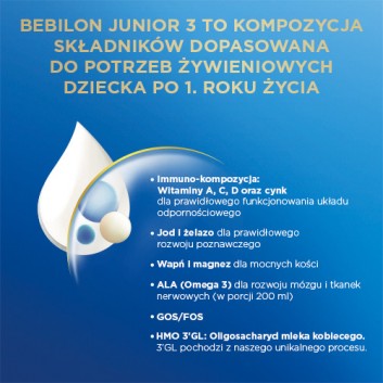 Bebilon 3 Pronutra Advance Junior Mleko modyfikowane po 1. roku życia, 1000 g - obrazek 3 - Apteka internetowa Melissa