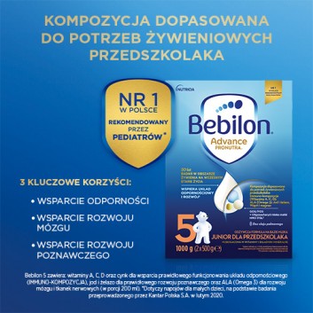 Bebilon 5 Pronutra Advance Junior Mleko modyfikowane dla przedszkolaka, 1000 g - obrazek 2 - Apteka internetowa Melissa