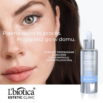 L'Biotica Estetic Clinic Oxy Treatment Naprawczo-Dotleniający Dermo-Zabieg Serum noc, 30 ml + L'Biotica Estetic Clinic Oxy Treatment Napinająco-Wygładzająca Dermo-Maska hydrożelowa, 1 sztuka - obrazek 2 - Apteka internetowa Melissa