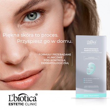 L'Biotica Estetic Clinic Acid Treatment Wygładzająco-Normalizująca Dermo-Maska hydrożelowa, 1 sztuka - obrazek 2 - Apteka internetowa Melissa