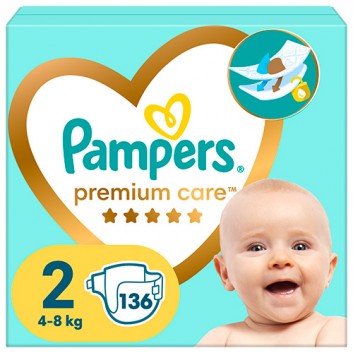 Pampers Premium Care rozmiar 2, 4 kg - 8 kg, 136 sztuk - obrazek 1 - Apteka internetowa Melissa
