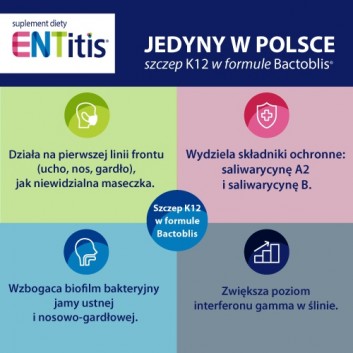 ENTitis, pastylki do ssania, smak truskawkowy, 30 sztuk + ENTITIS Smak mięty, 30 pastylek do ssania - obrazek 4