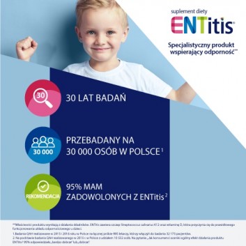 ENTitis Smak truskawkowy, 30 pastylek + Plusssz Junior Calcium Complex Tabletki musujące o smaku poziomka-jeżyna - 20 tabl. mus. - obrazek 6 - Apteka internetowa Melissa