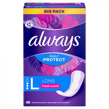 Always Daily Protect Long Wkładki higieniczne o świeżym zapachu, 48 sztuk - obrazek 7 - Apteka internetowa Melissa