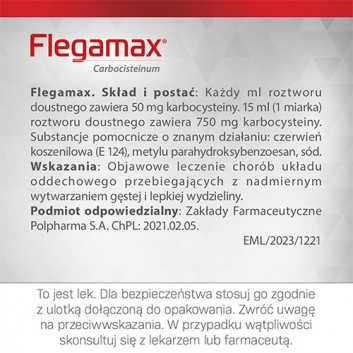 Flegamax roztwór doustny 50 mg/ml, 200 ml - obrazek 7 - Apteka internetowa Melissa