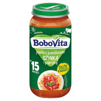 BoboVita Pasta z pomidorami szynką i papryką po 15. miesiącu, 250 g - obrazek 1 - Apteka internetowa Melissa