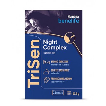 HUMANA Benelife TriSen Night Complex 24 x 2,4 g, melatonina - obrazek 1 - Apteka internetowa Melissa
