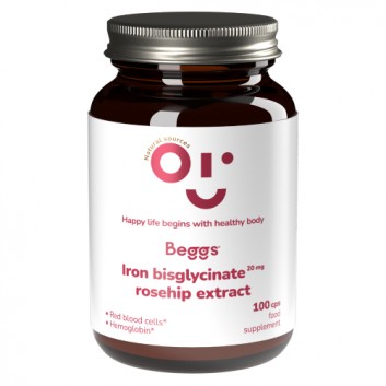 BEGGS Diglicynian żelaza 20 mg z ekstraktem z dzikiej róży, 100 kapsułek - obrazek 2 - Apteka internetowa Melissa