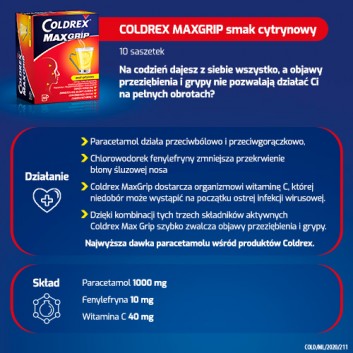 COLDREX MAXGRIP O smaku cytrynowym - 10 sasz. - obrazek 6 - Apteka internetowa Melissa