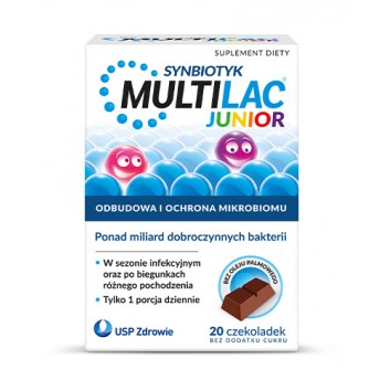 Multilac Junior synbiotyk, 20 czekoladek - obrazek 1 - Apteka internetowa Melissa