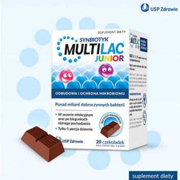 Multilac Junior synbiotyk, 20 czekoladek - obrazek 6 - Apteka internetowa Melissa