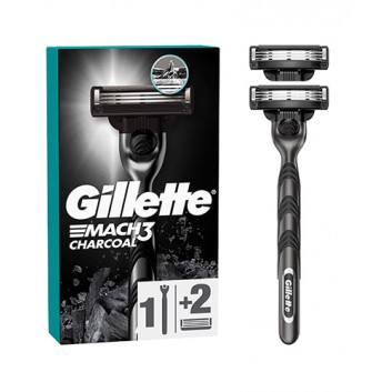 Gillette Mach3 Charcoal Maszynka do golenia dla mężczyzn, 1 sztuka, 2 ostrza wymienne - obrazek 1 - Apteka internetowa Melissa