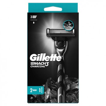 Gillette Mach3 Charcoal Maszynka do golenia dla mężczyzn, 1 sztuka, 2 ostrza wymienne - obrazek 6 - Apteka internetowa Melissa