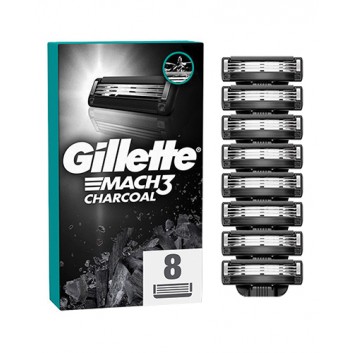 Gillette Mach3 Charcoal Ostrza wymienne do maszynki dla mężczyzn, 8 sztuk - obrazek 1 - Apteka internetowa Melissa