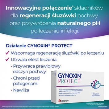 Gynoxin PROTECT, 10 globulek dopochwowych - obrazek 3 - Apteka internetowa Melissa