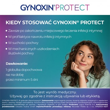 Gynoxin PROTECT, 10 globulek dopochwowych - obrazek 6 - Apteka internetowa Melissa