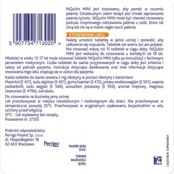 Niquitin Mini, 2 mg, tabletki do ssania, 20 sztuk - obrazek 3