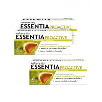 Essentia Proactive, wsparcie wątroby, cholina, witamina C i E, 3 x 30 kapsułek - obrazek 1 - Apteka internetowa Melissa