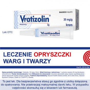 VRATIZOLIN Krem - 3 g - obrazek 2 - Apteka internetowa Melissa