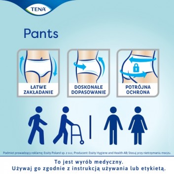 TENA Pants Normal XL 120-160 cm, majtki chłonne, 30 sztuk - obrazek 5 - Apteka internetowa Melissa