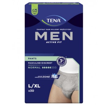 TENA Men Pants Normal Grey L/XL 95-130 cm, bielizna chłonna, 30 sztuk - obrazek 1 - Apteka internetowa Melissa