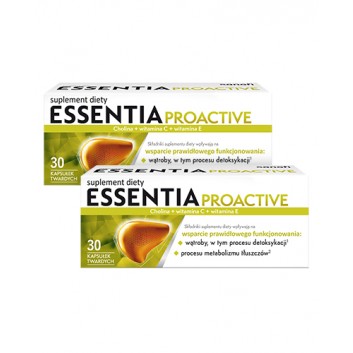 Essentia Proactive, wsparcie wątroby, cholina, witamina C i E, 2 x 30 kapsułek - obrazek 1 - Apteka internetowa Melissa
