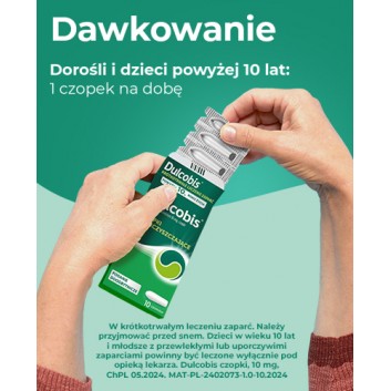 Dulcobis 10 mg, 10 czopków - obrazek 5